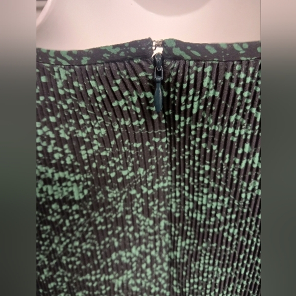 Hugo Boss Dress Diplie Mini Dot Plisse Midi Arsenic Fantasy Green Crepe - Picture 4 of 7